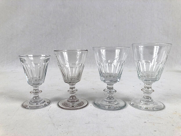 Series of twenty-five crystal stemmed glasses