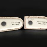 Pair of vintage white ceramic weighted horse bookends. 80 years