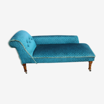 Blue covered lounge seater