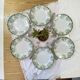 6 flat plates in ironstone from Saint Amand and Hamage, Platane green model.