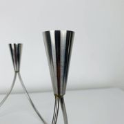 Bougeoir inox triple, vintage