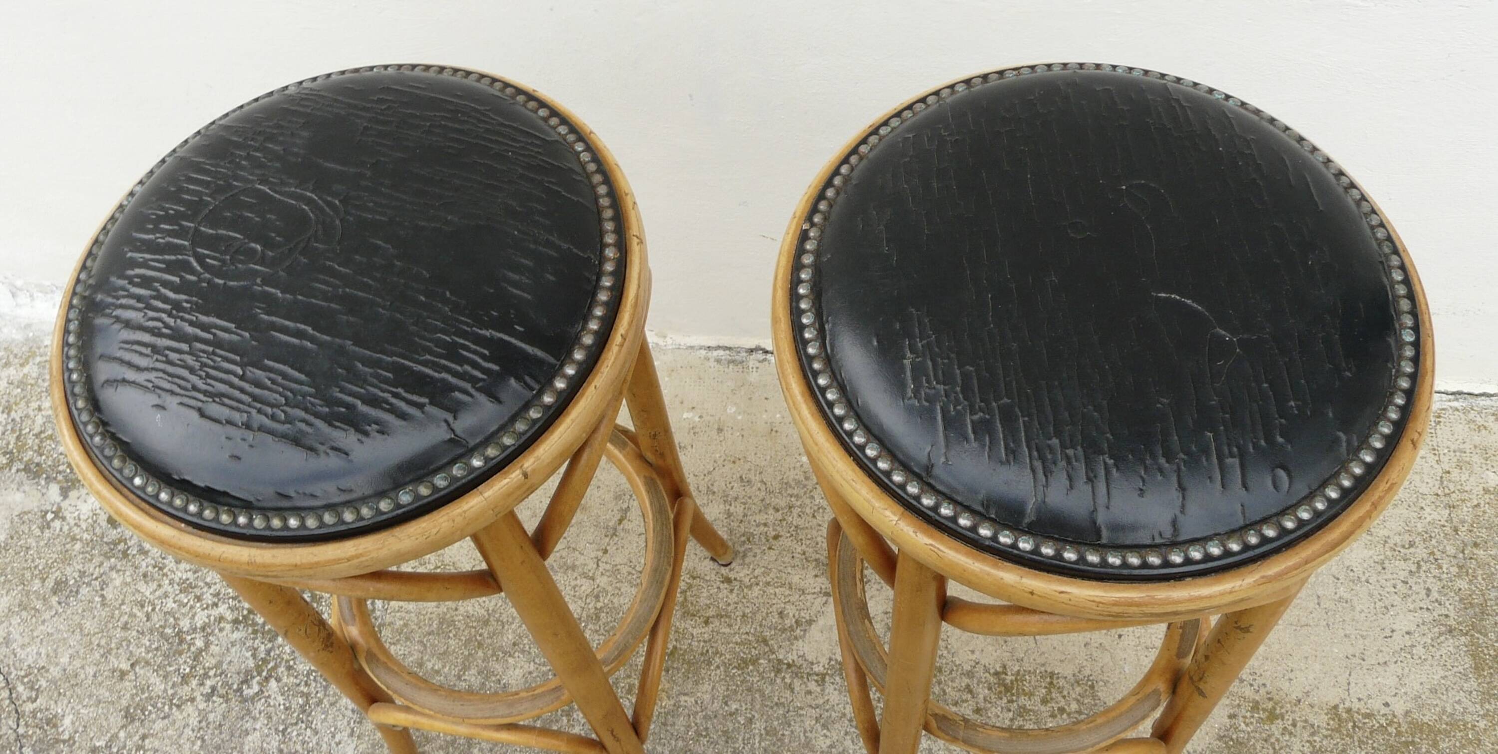 Pair of vintage bentwood bar stools