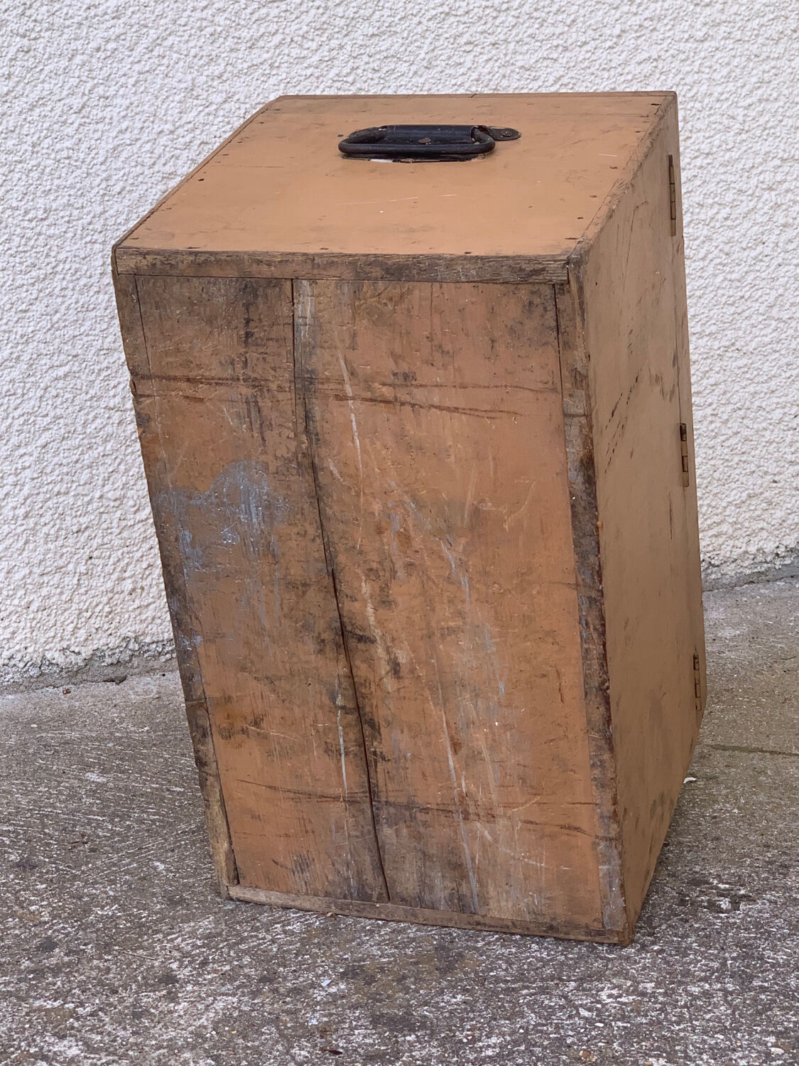 Wooden chest yellow patina