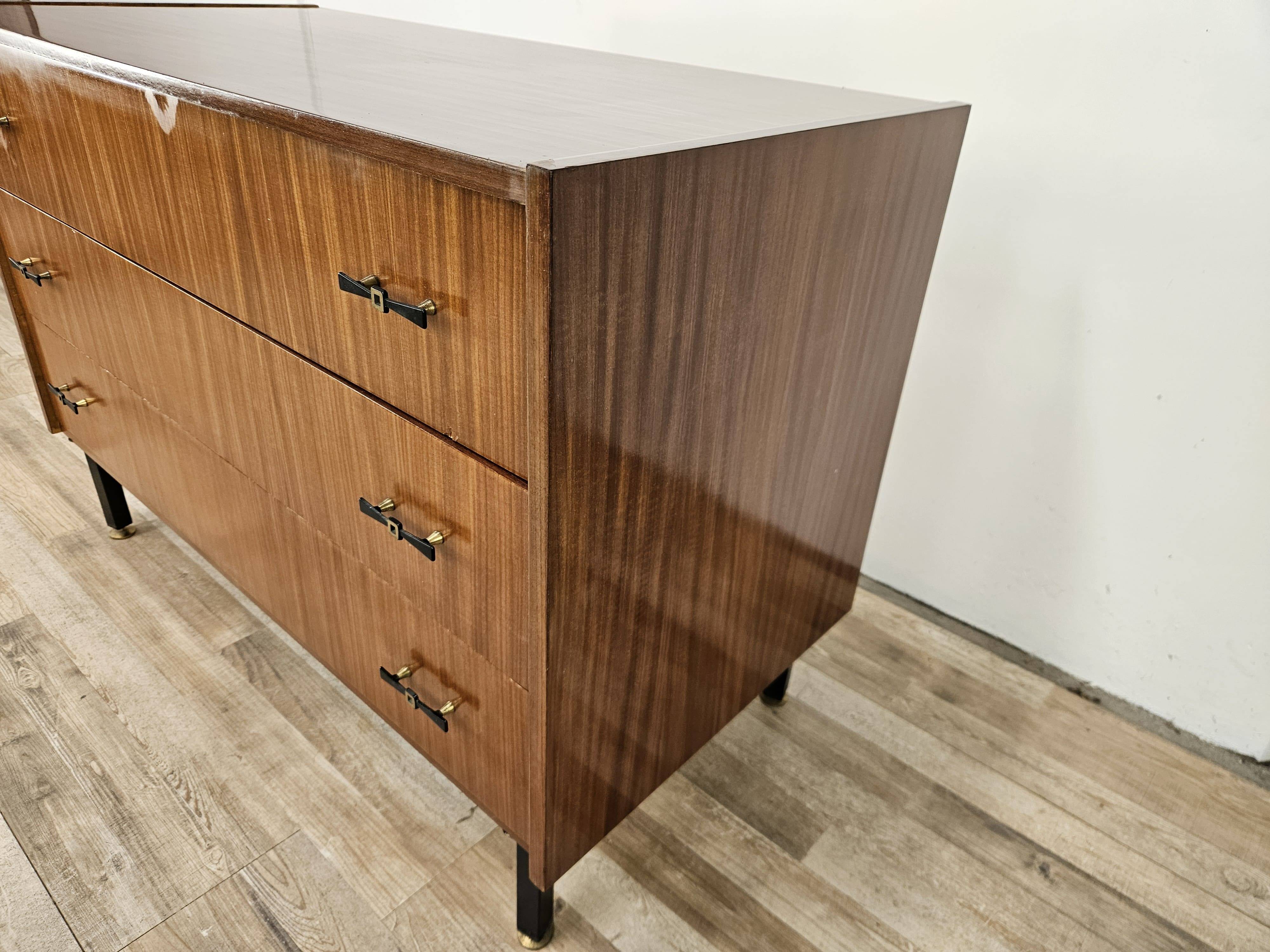 1960s teak three-drawer chest of drawers