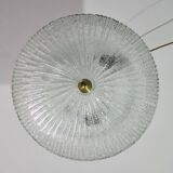 Vintage Italian Transparent Murano Glass Flush Mount Light