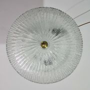 Vintage Italian Transparent Murano Glass Flush Mount Light