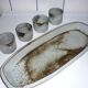 Ceramic fish dish and 4 pots for sauces from the 1960s