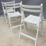 Set 3 folding chairs wood