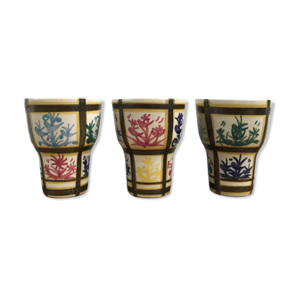 Trio de verres gobelets Keraluc Quimper