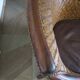 Woven rattan armchair and exotic wood in colonial style, 1980s.