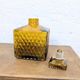 Amber glass liqueur carafe with diamond pattern