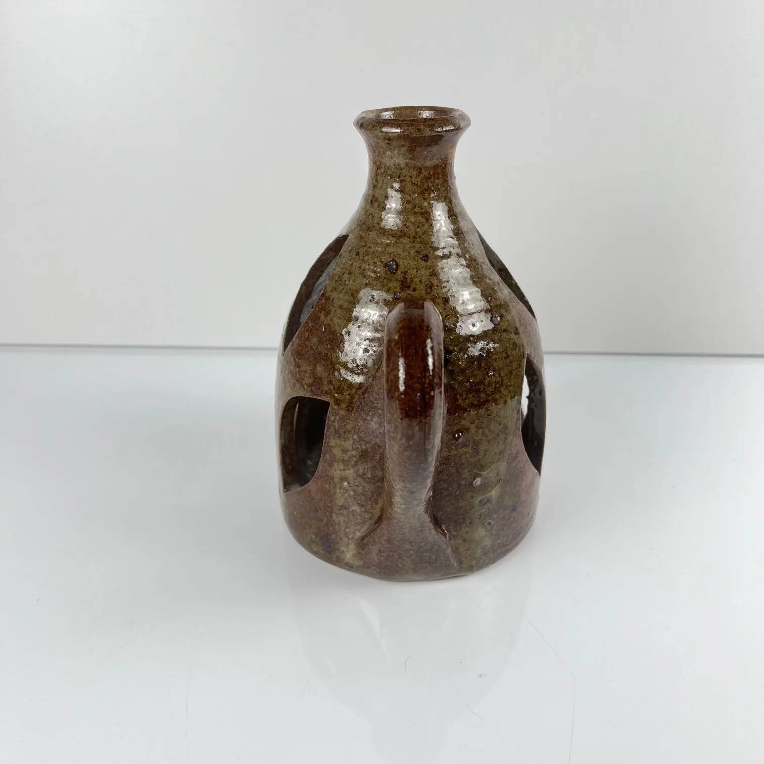 Lanterne ancienne en grès, marron, 1960