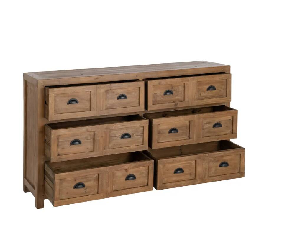 Commode en bois massif 6 tiroirs – campagne chic esprit meuble de métier