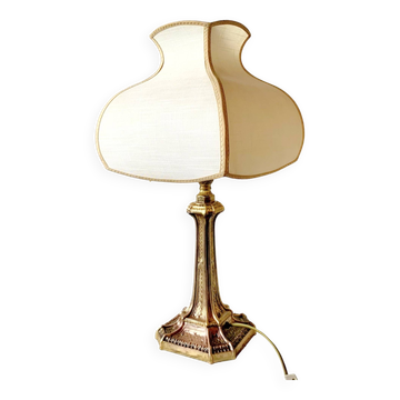 Lampe à poser vintage en cuivre doré