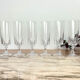 6 Arques crystal champagne flutes, Louvre model