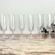 6 flûtes à champagne cristal d'Arques modèle Louvre