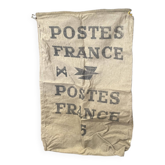 Old la poste france postal bag n°5 in burlap 60 x 90cm