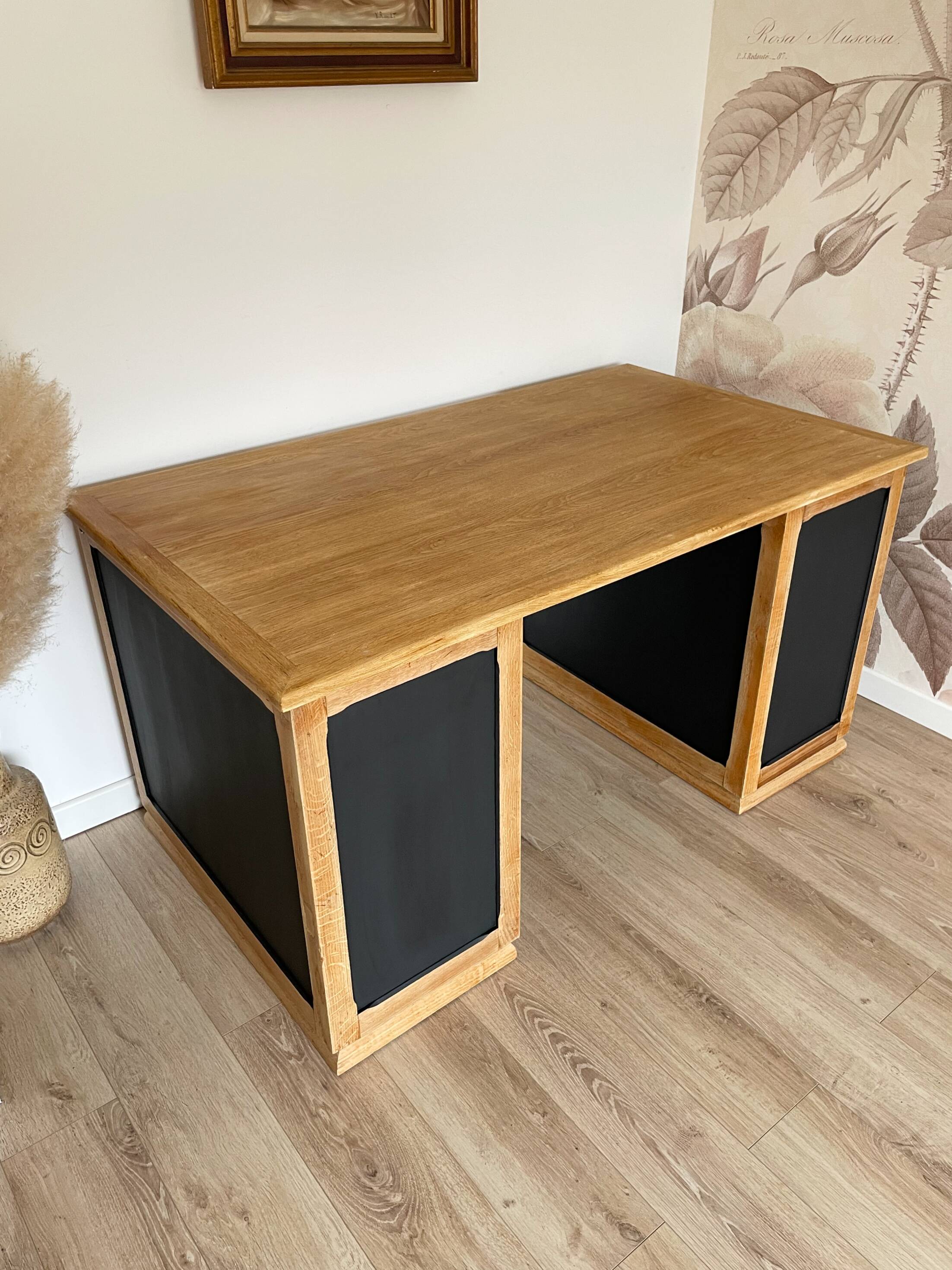 Large solid oak desk