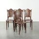 Ensemble de quatre chaises de bistro antiques de la fin du 19e/début du 20e siècle.