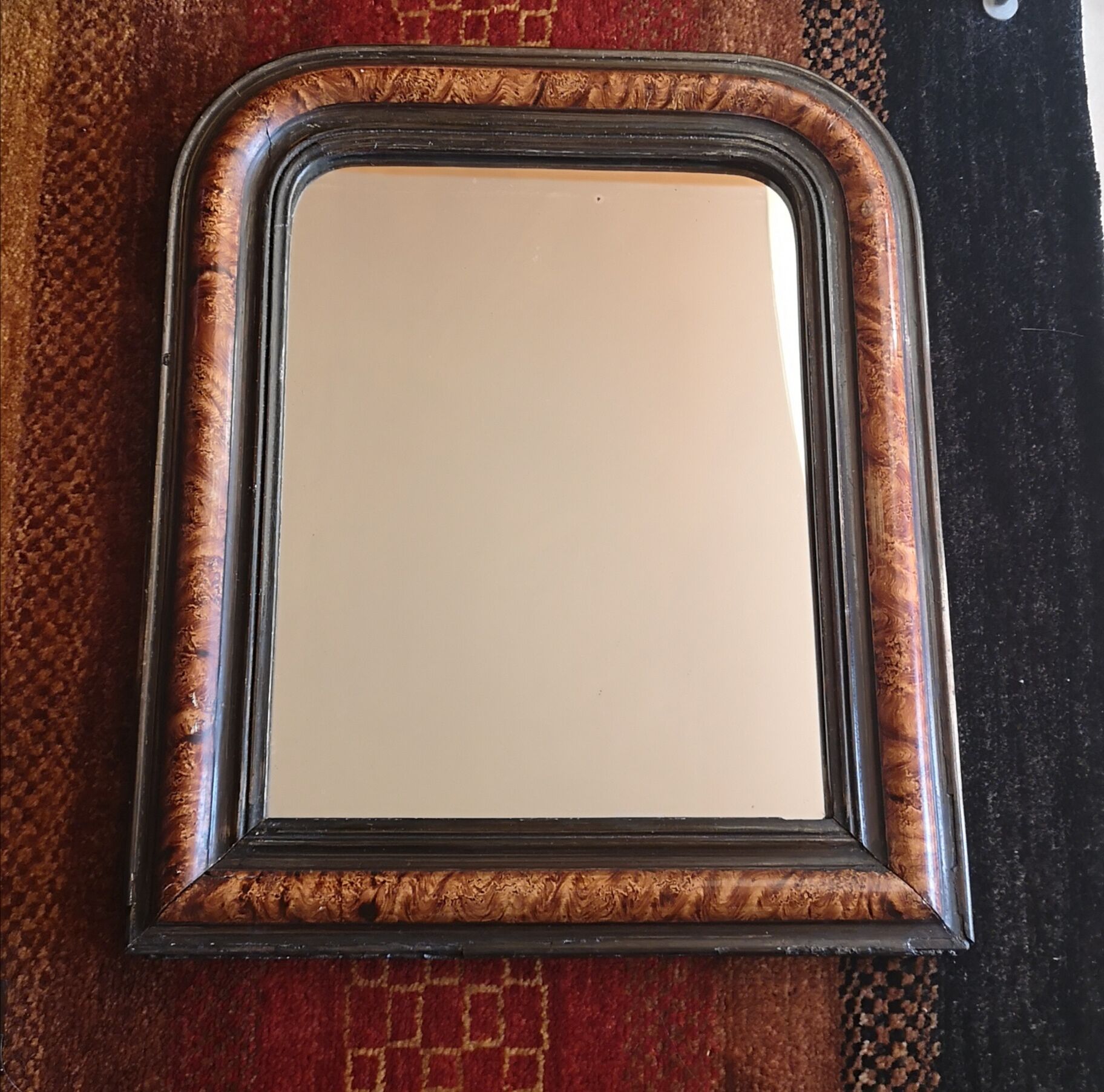 Wood mirror and stucco Louis-Philippe late 19th