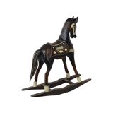 Cheval à bascule en bois, France 1970