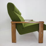 3-seater beech sofa from the 1970s, Czechoslovakia