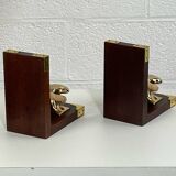 Vintage wood and gold bookend