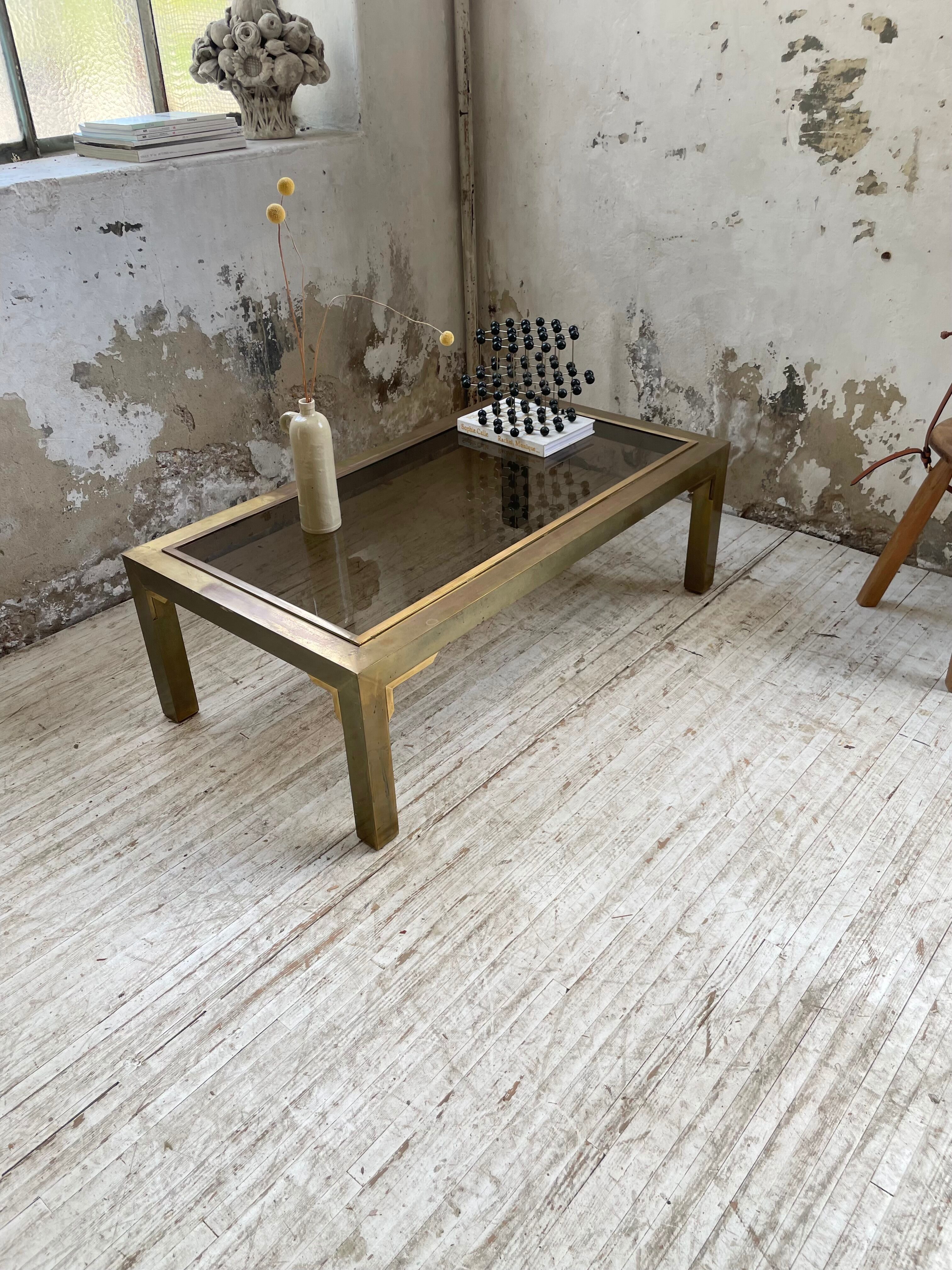 60s brass coffee table