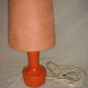 Lampe de chevet en bois orange de 1970