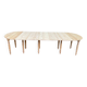 Renovated solid wood banquet dining table with 5 extensions 310cm
