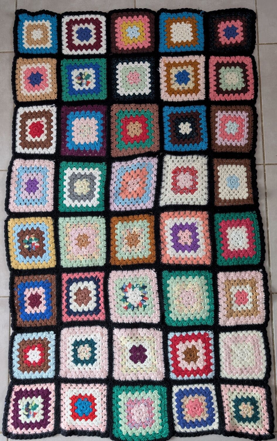 Plaid, jetée de canapé Granny. Vintage