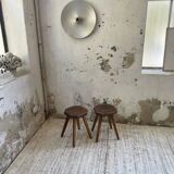 Pine stools with curved seat from the 50s