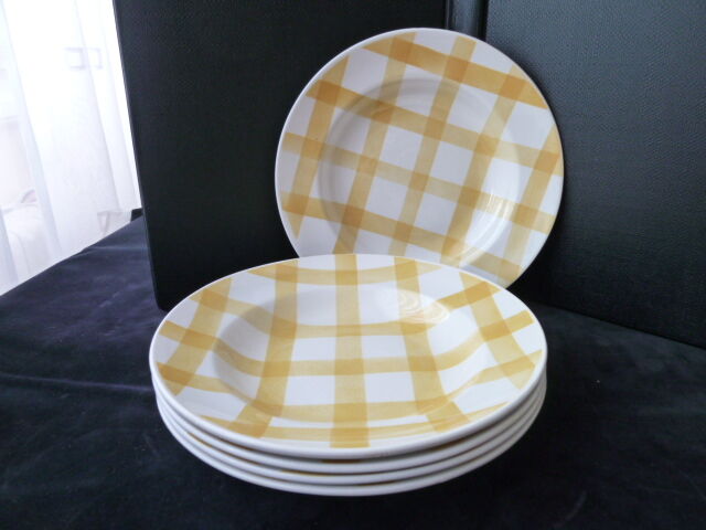 Set de 5 assiettes creuses Orchies moulin des loups  Modèle nappe jaune