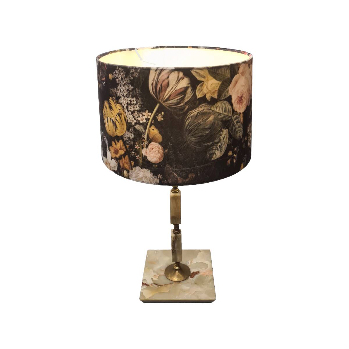Vintage Onyx And Brass Table Lamp, 1960s