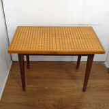 Mid-century grid coffee table, in wood & marquetry