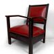 Pair of Colonial Art Deco Carved Wood Armchairs, Algeria, 1930