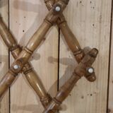 Portemanteau mural ancien en bois tourné