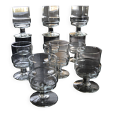 10 vintage stemmed wine glasses