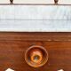 Dressing table in walnut and marble, late 19th century.