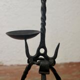 Brutalist wrought iron floor lamp