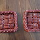 Lot de 2 dessous de plat tressé rouge, Vallauris