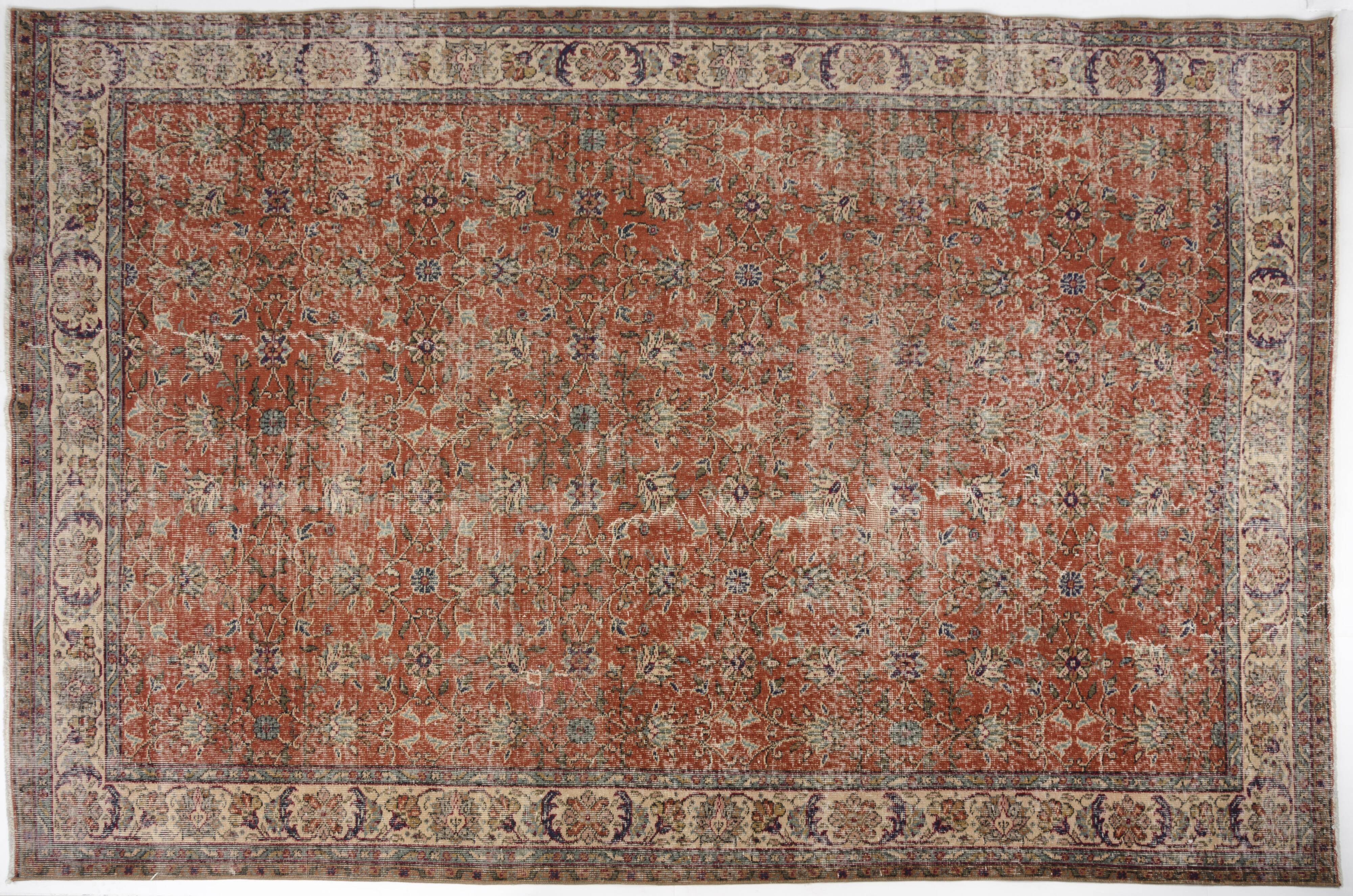 Vintage Anatolian Floral Carpet