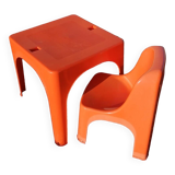 Children's orange table and chair set Progarden Italy