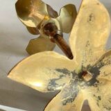 Pair of VINTAGE solid BRASS Flower CANDLE HOLDERS