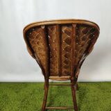 Vintage braided chestnut chair