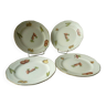 Earthenware dessert plates with 4 seasons vegetable decoration