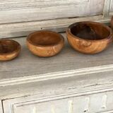 Vintage wooden olive wood bols