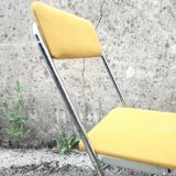 Yellow velvet folding chair