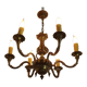 French vintage heavy brass 6 light empire style chandelier