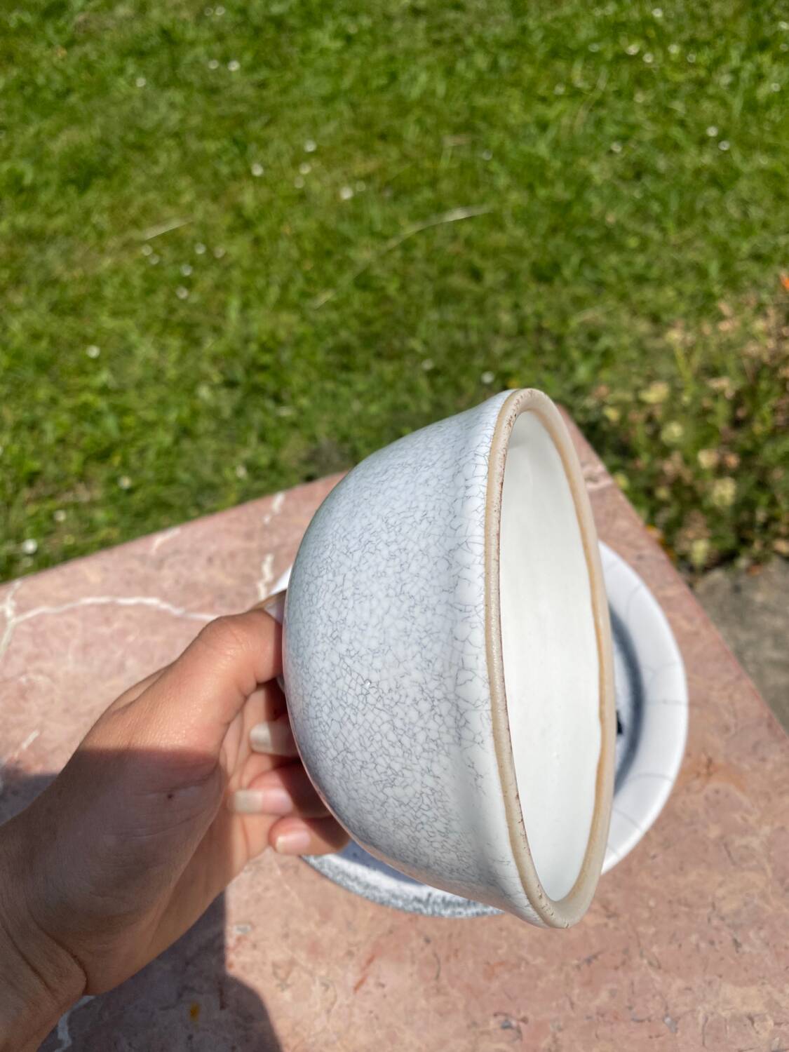 Signed ceramic butter dish